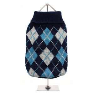  UrbanPup Blue Argyle Sweater (X Large   Dog Body Length 