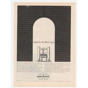  1959 Gutenberg Printing Press Rand McNally Print Ad: Home 