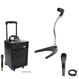 Mic, Cable and Stand Package   PWMA930I 600 Watt VHF Wireless Portable 