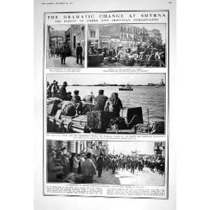  1922 SMYRNA GREEK ARMENIAN PEOPLE GUETERIA DEL CANO SHIPS 
