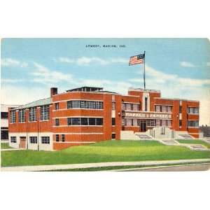    1940s Vintage Postcard Armory   Marion Indiana 
