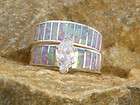 Native American Navajo Indian Opal Inlayed Wedding Band Ring Sterling 