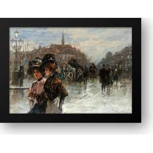  Street Scene With Elegant Ladies, Paris 34x28 Framed Art 