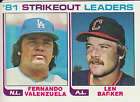   Topps Baseball 166 STRIKEOUT LEADERS Valenzuela Barker NM MT  