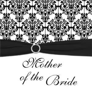    Black and White Damask Mother of the Bride Pin 