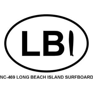  Long Beach Island Surfboard Oval Bumper Sticker 