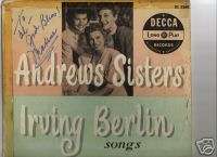 ANDREWS SISTERS 10 RECORD AUTOGRAPH 33 RPM 1950 ( MAXENE ) DECCA 