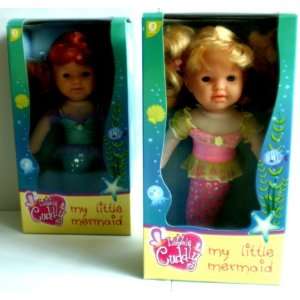   Doll in Sequin and Tulle Mermaid Costume  Soft Body and Vinyl Face
