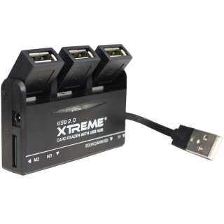 Xtreme 3 Port USB Hub w/ Multi Card Reader SD SDHC M2 805106325039 