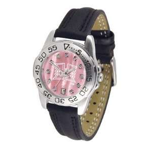 Hawaii  university Of Sport Leather Band   Ladies Mother Of Pearl 