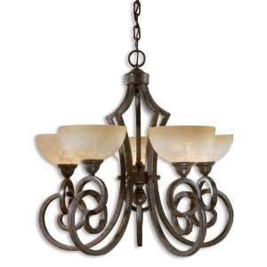   Legato 5 Lt Chandelier Unique Design Chestnut Brown