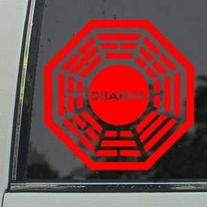  LOST DHARMA INITATIVE Red Decal HANSO Window Red Sticker 