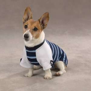  Small/Medium Blue Athletic Fit Rugby Striped Dog Shirt 