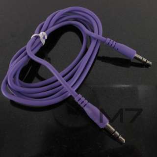 PURPLE AUXILIARY CABLE CORD for IPHONE 4S 4 3GS 3G IPOD TOUCH CAR 