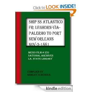 SHIP SS ATLANTICO LEGHORN PALERMO N.ORLEANS 11 3 1881 SHIRLEY B 