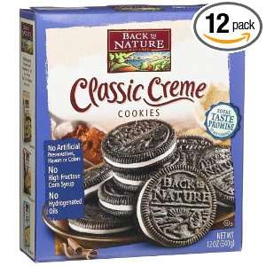 Back to Nature Creme Sandwich Cookies, Classic, 12 Ounce Packages 