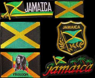 JAMAICAN FLAG REGGAE BOB MARLEY 3 WHOLESALE LOT IRON ON  