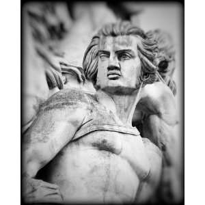  Statue at Arc de Triomphe Black and White Print PRBW8244 
