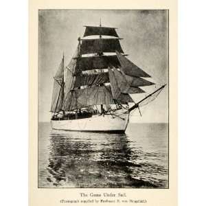 1905 Print Gauss Ship Sail Ocean Navy Expedition Arctic Nautical Boat 