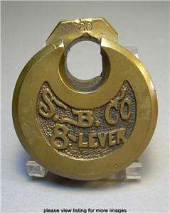 Antique SB Co Slaymaker Barry 8 Lever Brass Push Key Pancake Lock 
