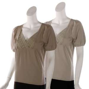 August Silk Womens Knit Short sleeve Shirt