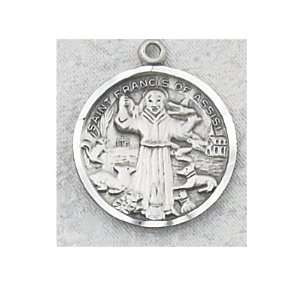  Sterling Silver Catholic Saint Francis Patron Saint Medal 