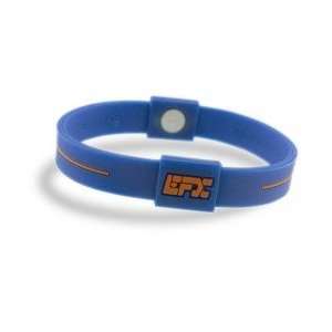  EFX Silicone Sport Bracelet Wristband Blue with Yellow 