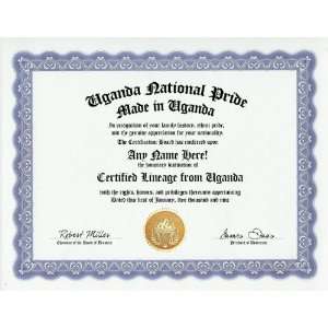 Uganda Ugandan National Pride Certification Custom Gag Nationality 
