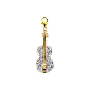  Cello, 14K Yellow Gold Diamond Charm: Jewelry