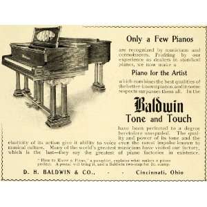 1899 Ad Antique D.H. Baldwin Pianos Musical Instruments 
