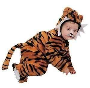  Toddler Cute Little Plush Fur Tiger Costume (Footies not 