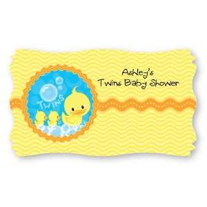  Twin Ducky Ducks   Set of 8 Personalized Baby Shower Name 