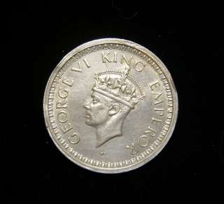 India British 1945 B Rupee Coin Silver George VI  