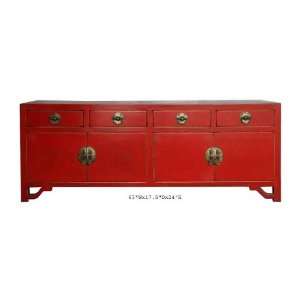   Red Lower Altar Table TV Entertainment Stand Cabinet