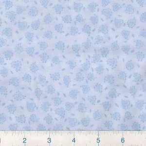  42 Wide Flannel Bedtime Stories Quilted Hearts Baby Blue 