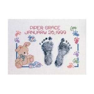  Baby Footprints Counted Cross Stitch Kit 5 7/8X3 7/8 14 