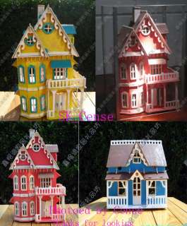 wooden dollhouse 21doll wood house 6 rooms & furniture  