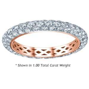  Eternity Ring Three Row Micro Pave Round Cut   Includes Appraisal 