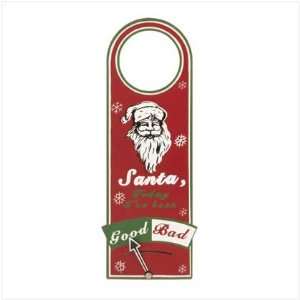  Metal Santa Good/Bad Doorknob Hanger #37419