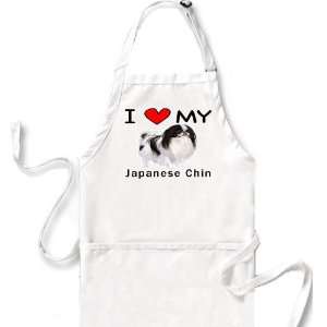  I Love My Japanese Chin Apron: Office Products