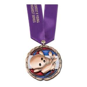 Colored Epoxy Award Medal W/ Custom Printed Neck Ribbon MORE DESIGNS 