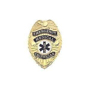  EMS EMT PARAMEDIC Gold Badge Shield with Full Color Star 