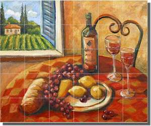 Tuscan Fruit Wine Art Ceramic Tile Mural Backsplash  