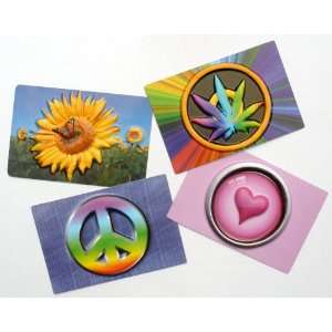   Flower Power Blank Postcards Notes   Set Of 4: Health & Personal Care