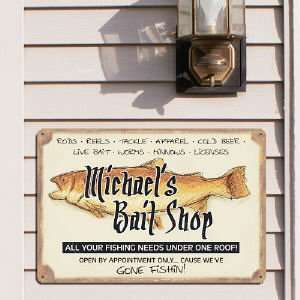  Personalized Fishing Wall Sign: Home & Kitchen