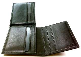 Tumi Mens Meridian Black Leather L Fold Billfold ID Wallet  
