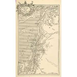  1903 Print Syria Chaldean Mediterranean Lebanon Map Israel 