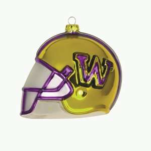  Pack of 2 NCAA Washington Huskies Glass Helmet Christmas 