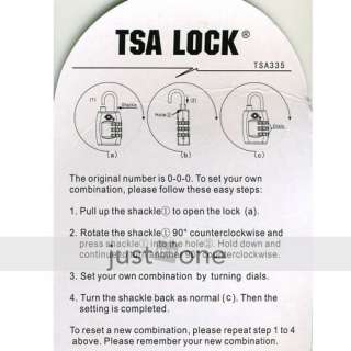 TSA 330 Luggage Suitcase Travel Security Lock 4 Digit Combination 