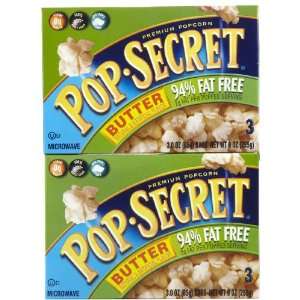 Pop Secret 94% Fat Free Popcorn w/ Butter, 3 ct, 2 pk  